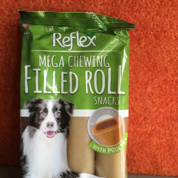 Reflex Mega Chewing Filled Roll Snacks-poultry