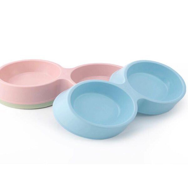 PLASTIC DOUBLE FOOD BOWL