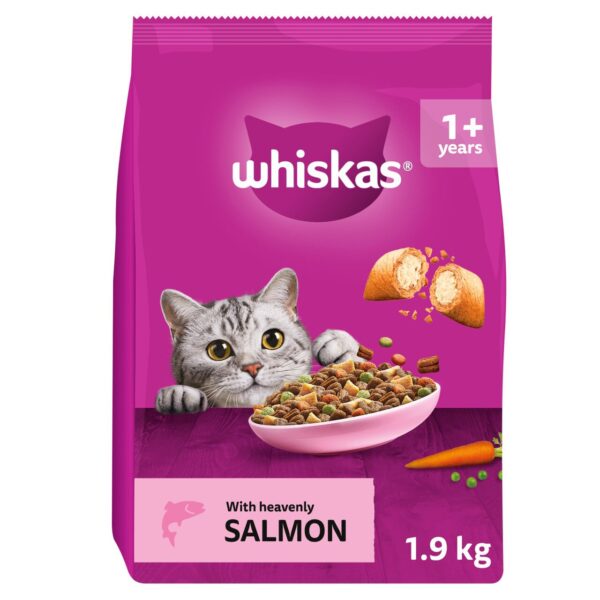 WHISKAS 1+ DRY FOOD SALMON FILLETS|1.9KG
