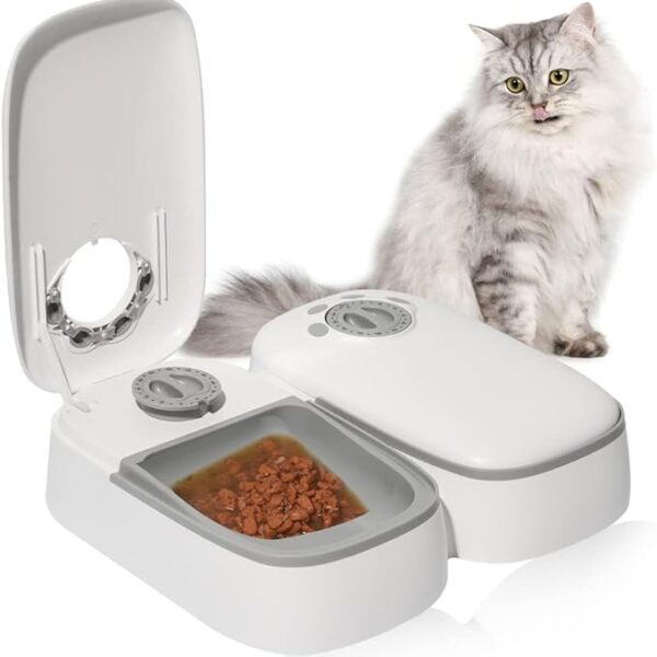 PeTnessGO AUTOMATTIC 2 MEALS CAT FEEDER, 48 HOUR TIMED