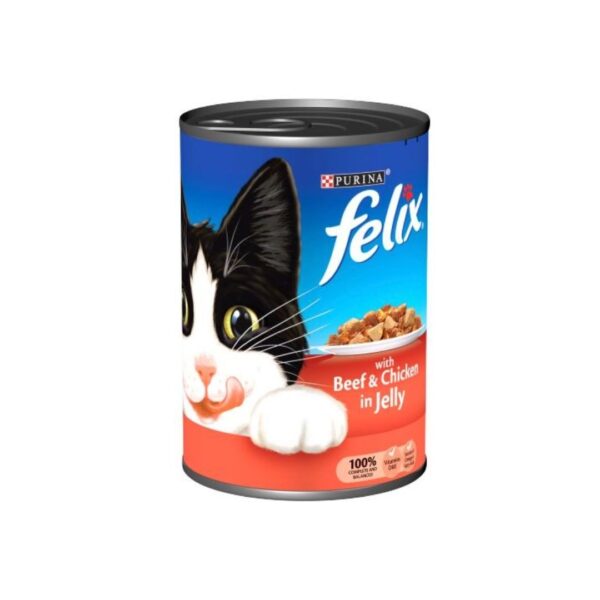 PURINA FELIX JELLY TIN IN BEEF & CHICKEN 400 grams