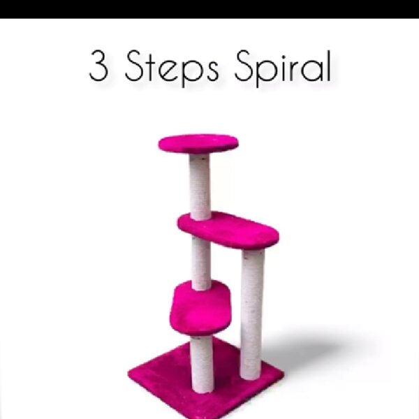 3 STEPS SPIRAL SHAPE CAT SCRATCH POST