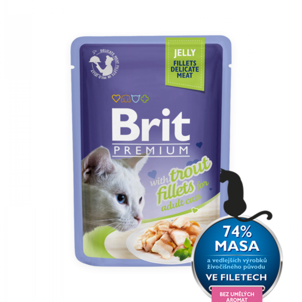 BRIT PREMIUM JELLY WITH TROUT FILLETS FOR ADULT CAT