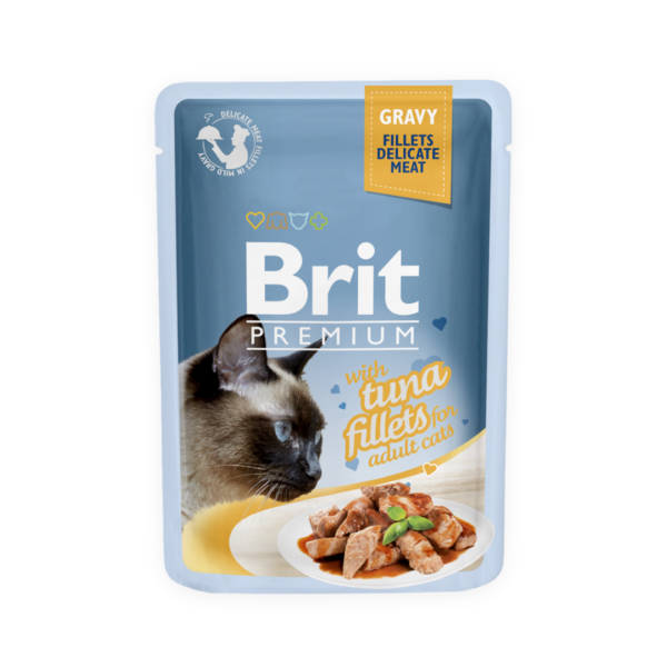 BRIT PREMIUM JELLY WITH TUNA FILLETS FOR ADULT CATS
