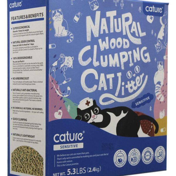 CATURE ANTI BACTERIAL WOOD CAT LITTER 6L (BLUE)