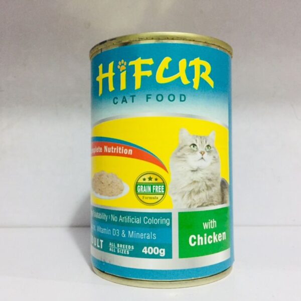 Hifur canned cat food with chicken 400g