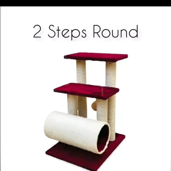 TWO STEPS ROUND SCRATCH POST