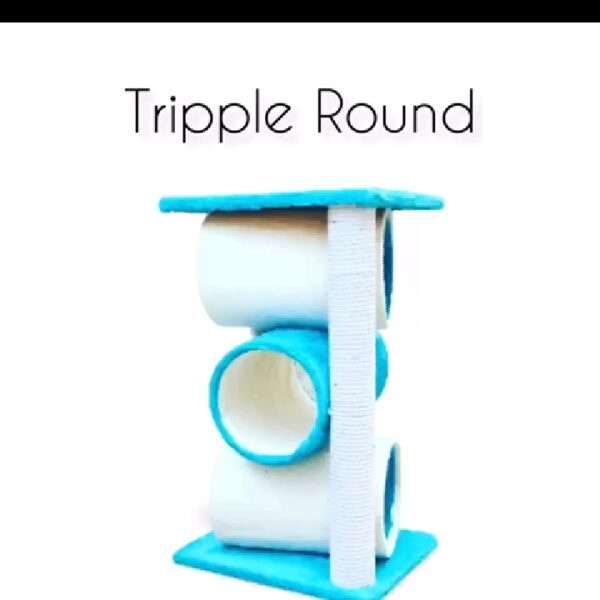 TRIPLE ROUND SCRATCH POST