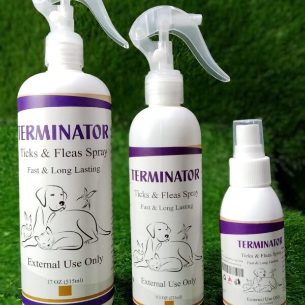 TERMINATOR TICKS AND FLEAS SPRAY FOR DOGS AND CATS