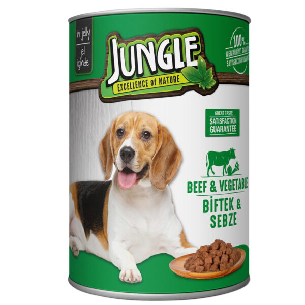 JUNGLE CANNED WET FOOD FOR DOGS(BEEF & VEGETTABLE) 415GRAMS