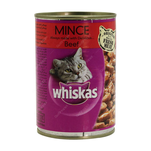 WHISKAS TASTY MINCE WITH BEEF FOR CATS, 400g