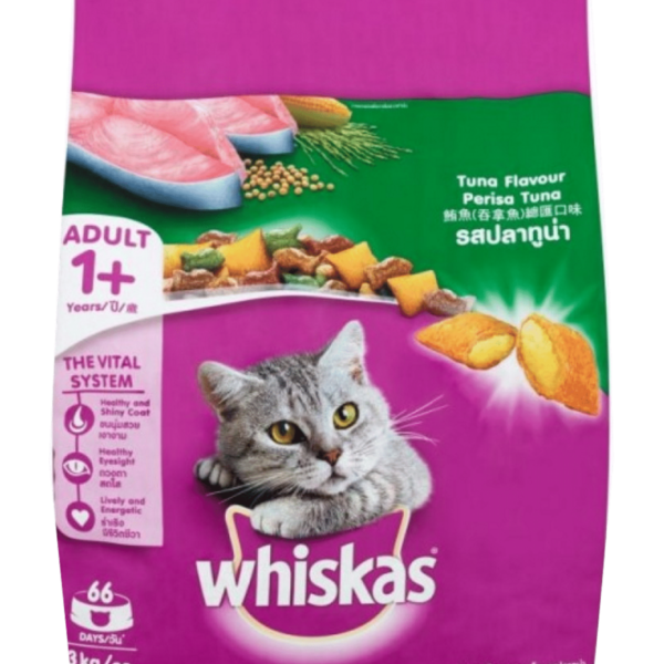 WHISKAS CAT FOOD ADULT 1+ TUNA FLAVOUR 1.1KG