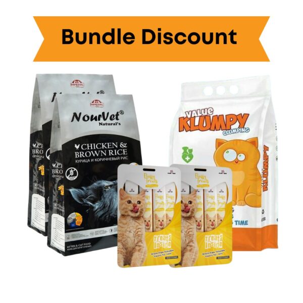 Bundle: Nourvet / Value Klumpy Cat Litter / Fluffy Treat
