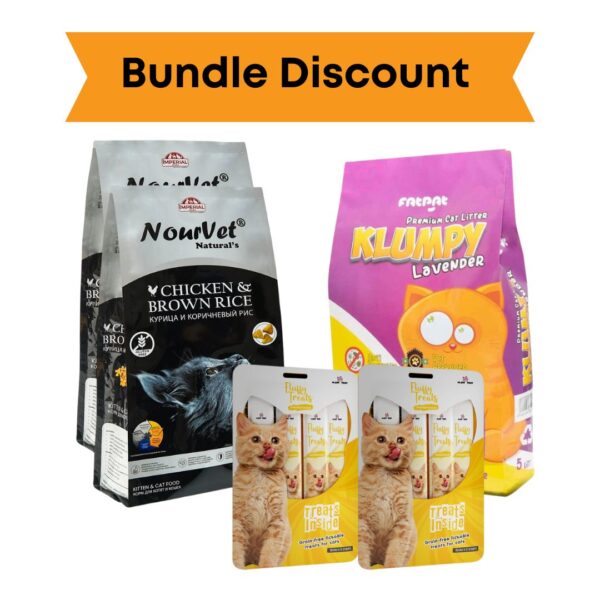 Bundle: Nourvet / Super Klumpy Cat Litter Levender / Fluffy Treat
