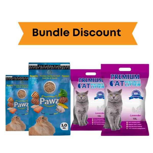 Bundle: Pawz Cat Food with Cat Litter